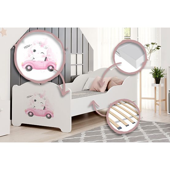 Letto per bambini ANNA con materasso 160x80 Gatto