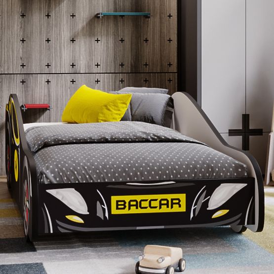 Letto per bambini auto Batcar nero 140x70