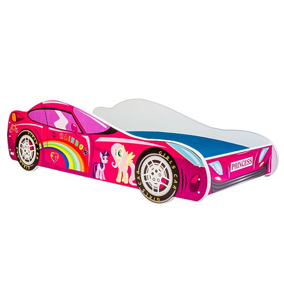 Letto per bambini auto Pink Car 140x70
