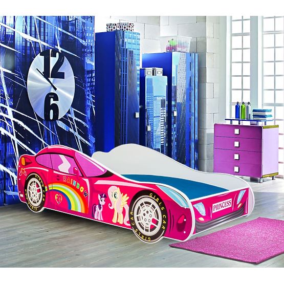 Letto per bambini auto Pink Car 160x80