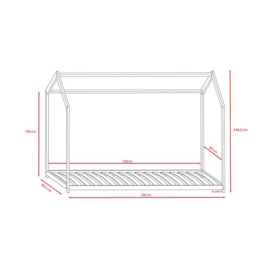 Letto per bambini a forma di casetta Bella - bianco