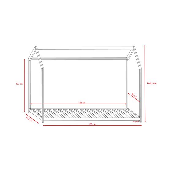 Letto per bambini a forma di casetta Bella - bianco