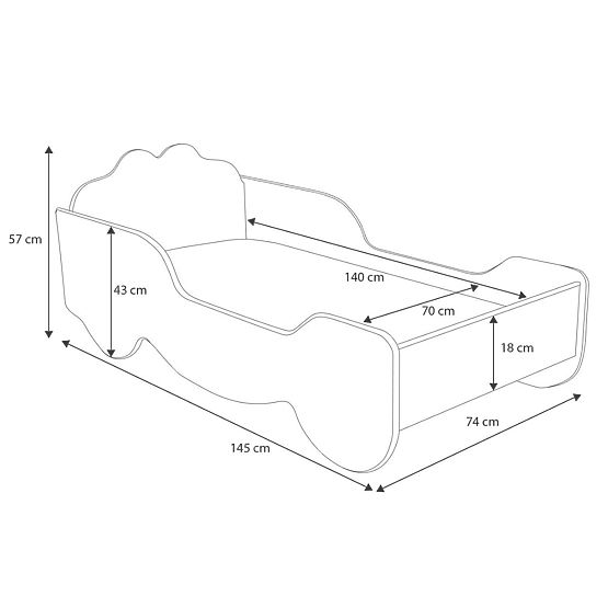 Letto per bambini Carrozza 160x80 con materasso