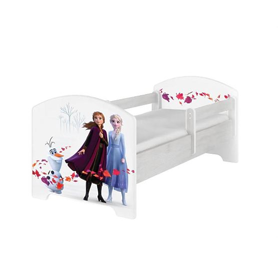Letto per bambini con barriera di sicurezza - Frozen 2 - decorazione pino norvegese