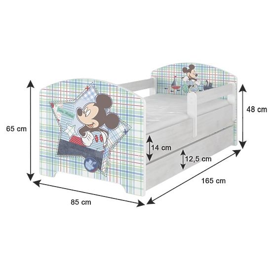 Letto per bambini con barriera - Minnie Mouse - impiallacciatura in pino norvegese