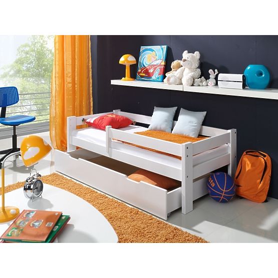 Letto per bambini Paul con barriera - bianco