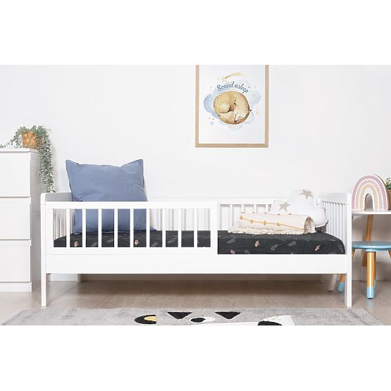 Letto per bambini con barriera TEDDY - bianco