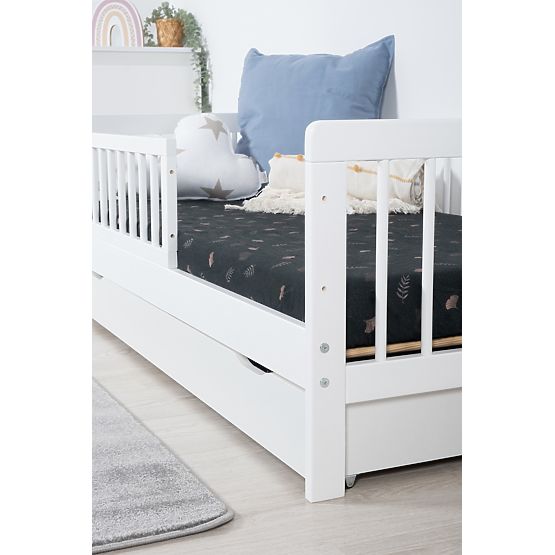 Letto per bambini con barriera TEDDY - bianco