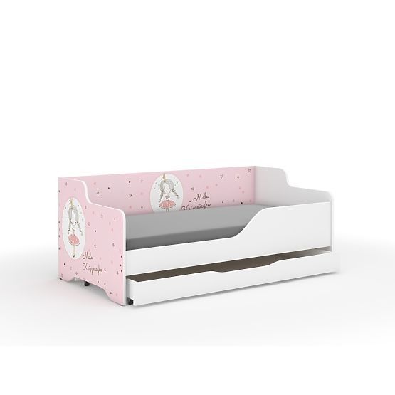 Letto per bambini con schienale LILU 160 x 80 cm - Principessa