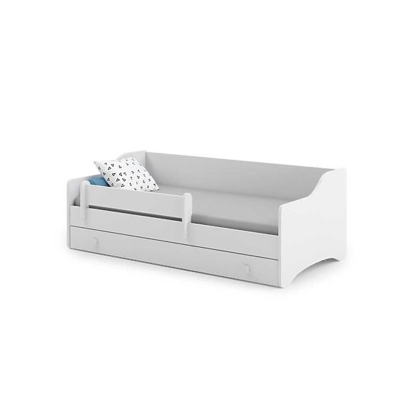 Letto per bambini ERYK con cassetto e barriera 160x80 maniglia bianca
