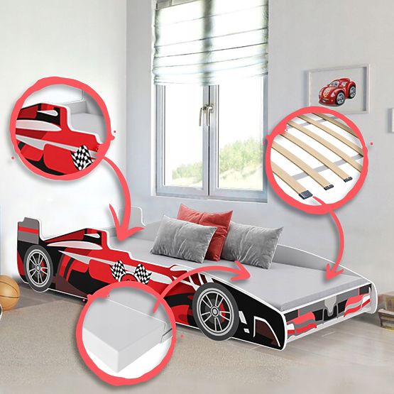 Letto per bambini FORMULA rosso 160x80 cm