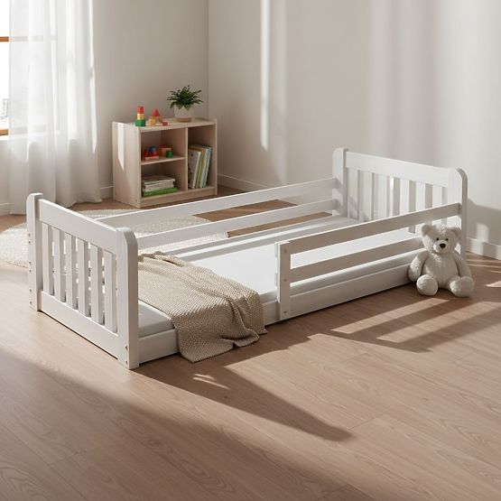 Letto per bambini Jerry - bianco, basso
