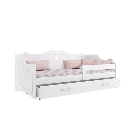 Letto per bambini Julie con schienale - bianco