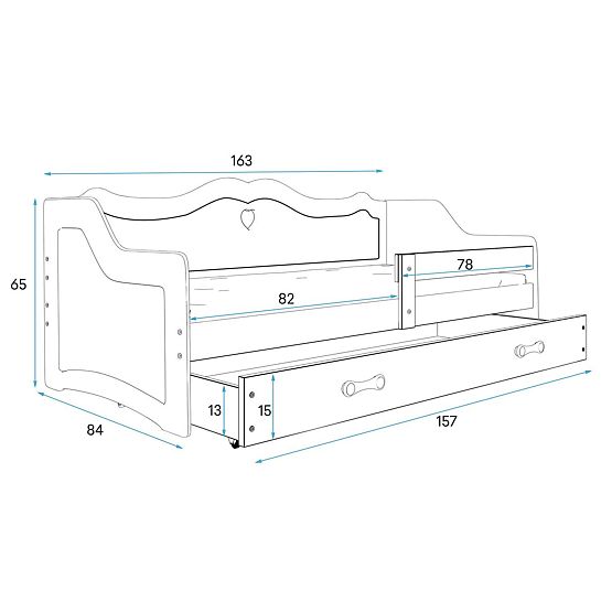 Letto per bambini Julie con schienale - bianco