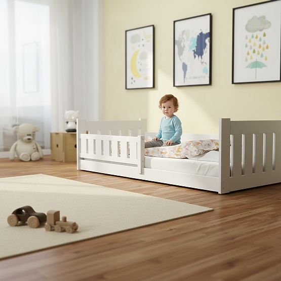 Letto per bambini Tom - bianco, basso