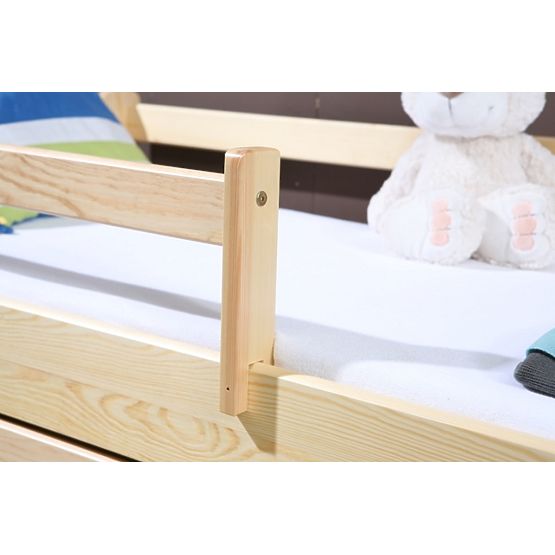Letto per bambini Woody con barriera - naturale