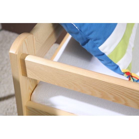 Letto per bambini Woody con barriera - naturale