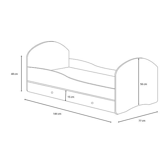 Letto singolo Luk140x70 con cassetto