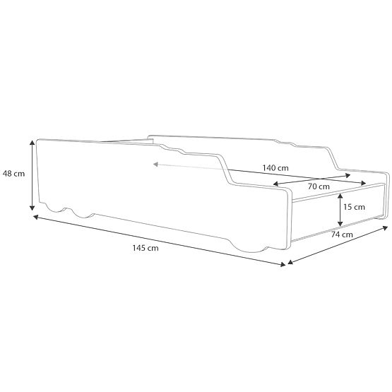 Letto singolo Monster Truck 140x70 con materasso
