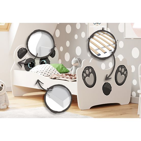 Letto singolo Panda 140x70 con materasso