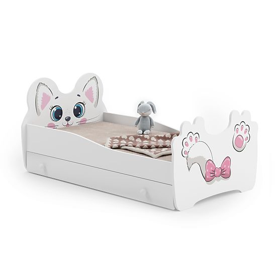 Letto singolo Pink Cat 140x70 con cassetto