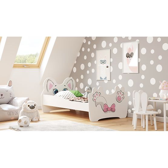 Letto Singolo Pink Cat 140x70 con Materasso