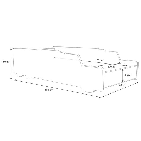 Letto singolo Razzo 160x80 con materasso