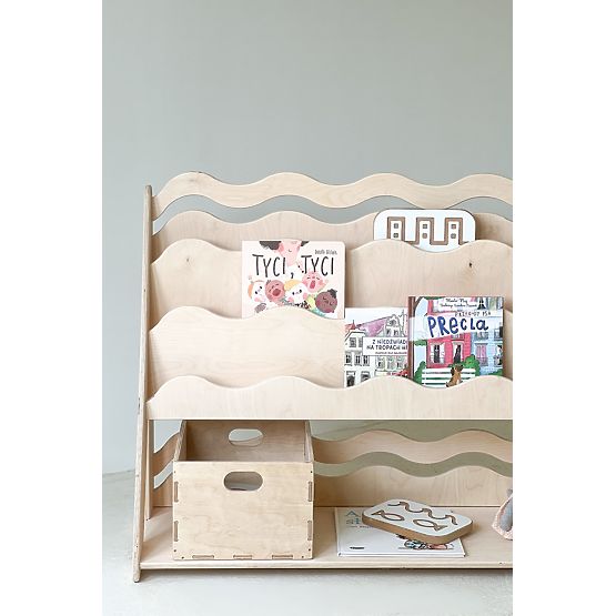 Libreria e scaffale per giocattoli WAVE M - naturale