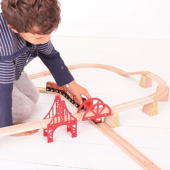 Locomotiva replica Bigjigs Rail Duchessa di Hamilton + 3 binari