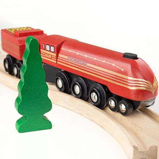 Locomotiva replica Bigjigs Rail Duchessa di Hamilton + 3 binari