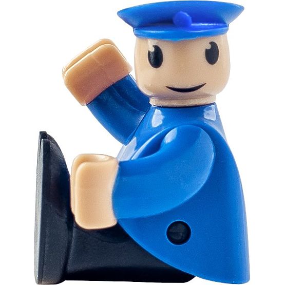 Locomotiva rossa con macchinista a batteria