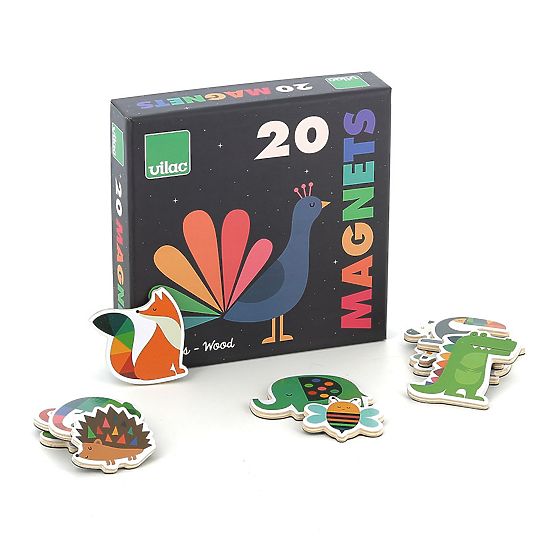 Magneti in legno - animali arcobaleno