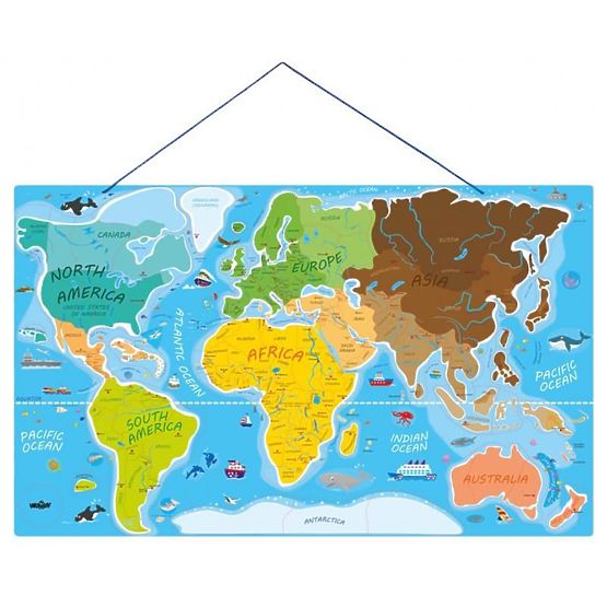 Mappa del mondo magnetica educativa 2 in 1