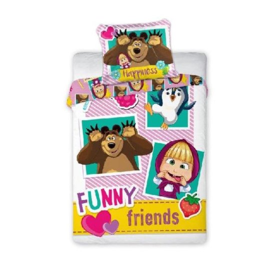 Biancheria da letto per bambini 135x100 + 60x40 cm Masha and the Bear Friends