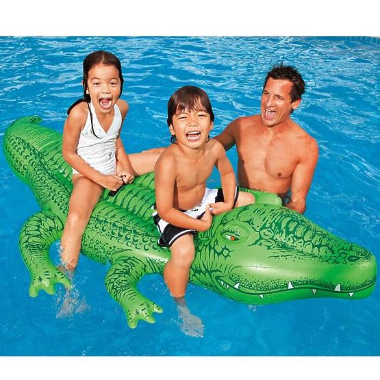 Materasso gonfiabile a forma di coccodrillo con maniglie 203x114 cm INTEX 58562