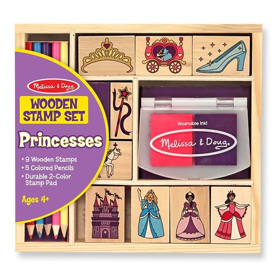 Melissa & Doug - Set di timbri in legno Princess