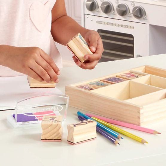 Melissa & Doug - Set di timbri in legno Princess