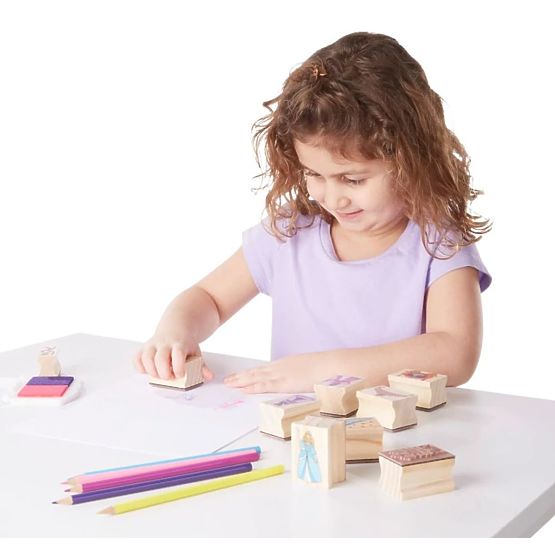 Melissa & Doug - Set di timbri in legno Princess
