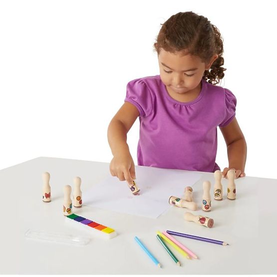 Melissa & Doug - timbri di legno in una scatola