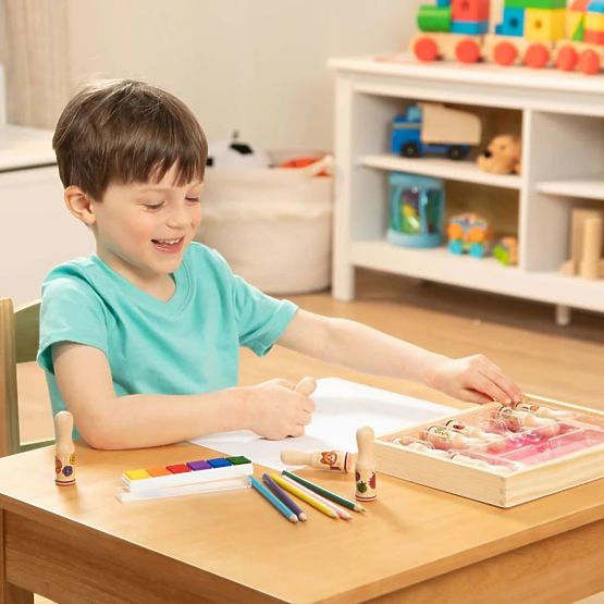 Melissa & Doug - timbri di legno in una scatola