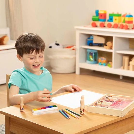Melissa & Doug - timbri di legno in una scatola