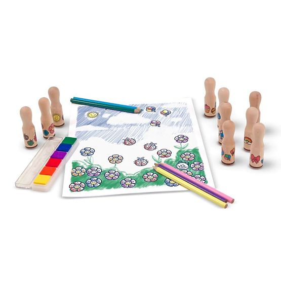 Melissa & Doug - timbri di legno in una scatola