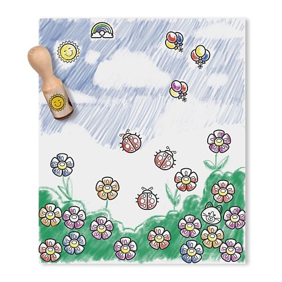 Melissa & Doug - timbri di legno in una scatola