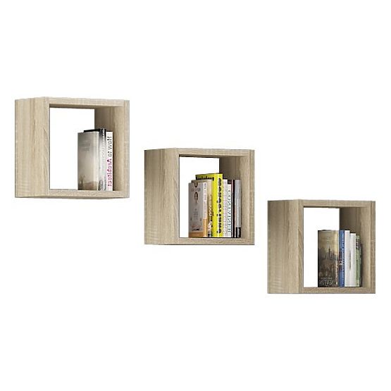 MENSOLA DA PARETE K 25x25cm SET 3pz ROVERE SONOMA