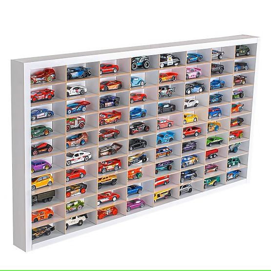 Mensola per macchinine Hot Wheels - bianca, 80 posti