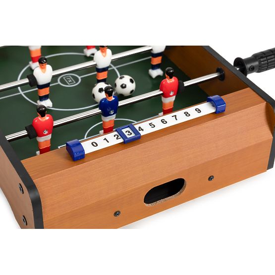 Mini calcio balilla da tavolo per bambini con due palline e maniglie