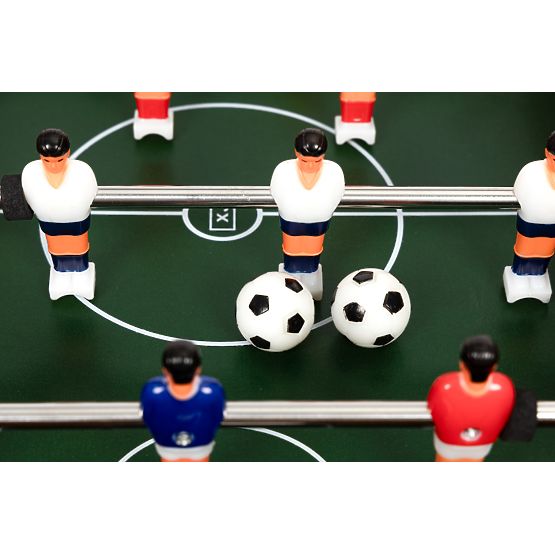 Mini calcio balilla da tavolo per bambini con due palline e maniglie