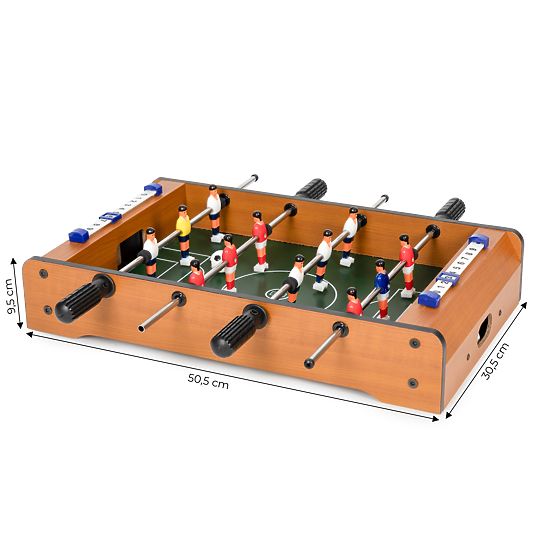 Mini calcio balilla da tavolo per bambini con due palline e maniglie