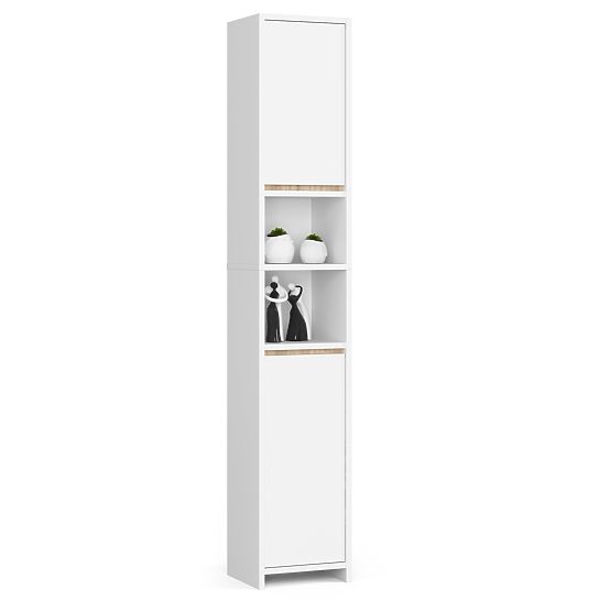 Mobiletto da bagno Uni - Bianco - 2 porte 2 scomparti