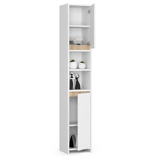 Mobiletto da bagno Uni - Bianco - 2 porte 2 scomparti